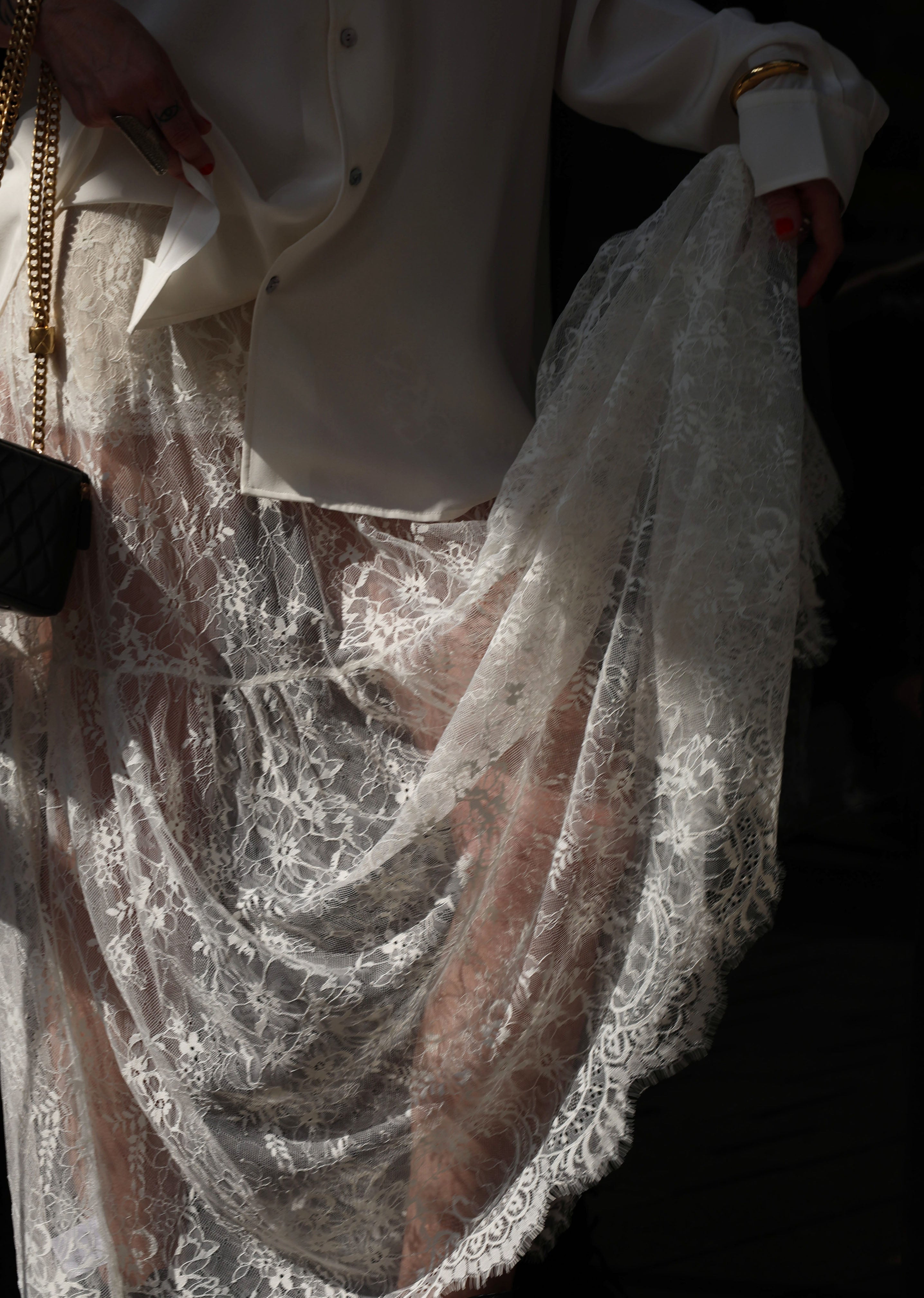 Shellona Lace Skirt – White