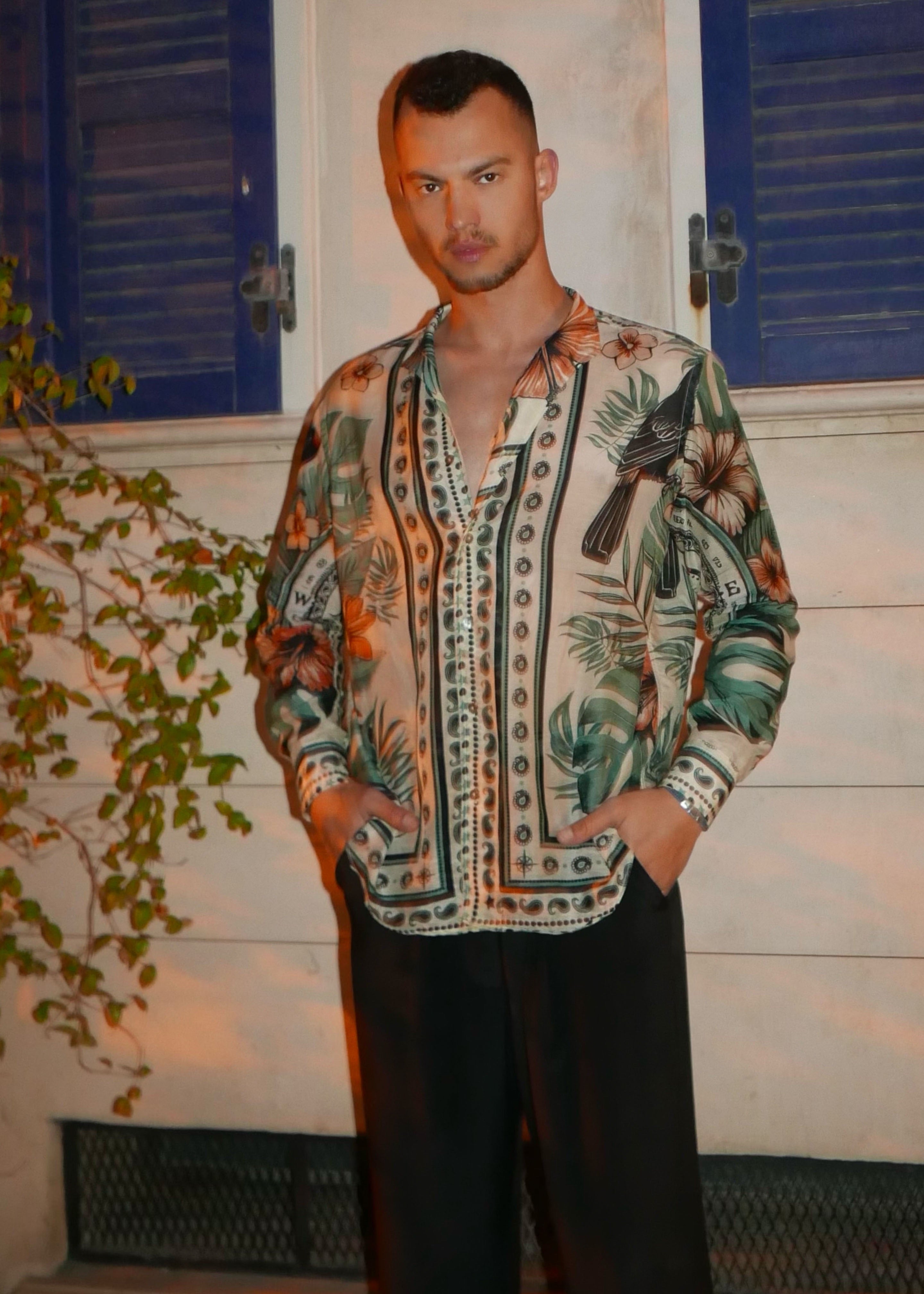 St Jean Unisex Shirt Tropical Bandana 